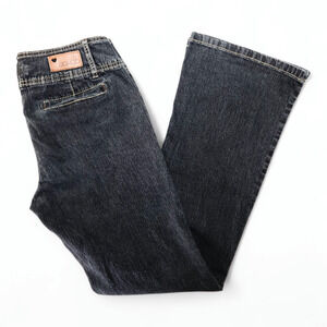VTG EUC Bongo Dark Wash Cotton Blend Low-Rise Fiesty Flare Denim Jeans Sz 13 Y2K
